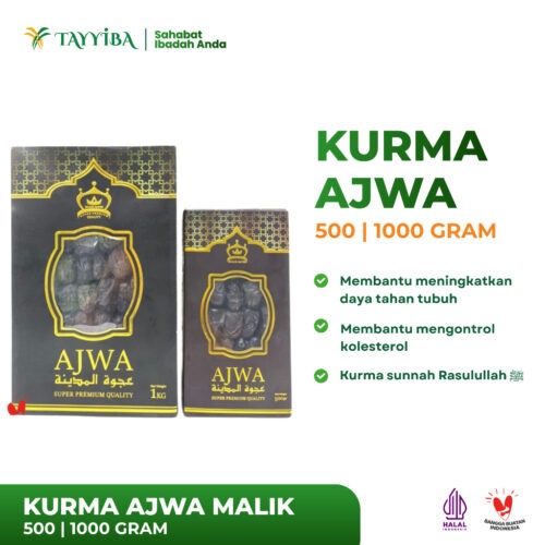 Kurma Ajwa Malik Premium 500gr & 1kg – Kurma Sunnah Asli Madinah Berkualitas
