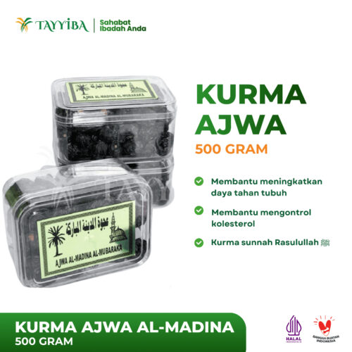 Kurma Ajwa Al-Madina 500gr – Kurma Sunnah Asli Madinah Berkualitas