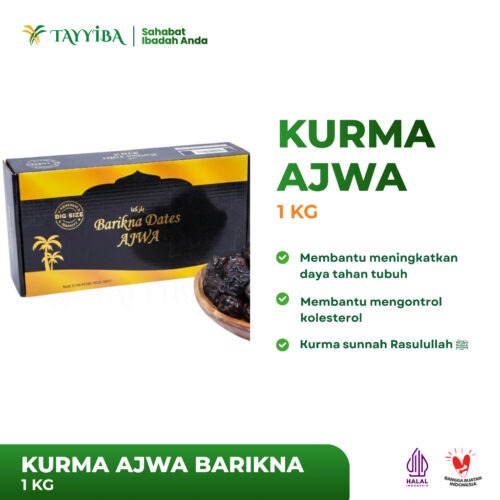 Kurma Ajwa Barikna 1kg – Kurma Sunnah Premium Big Size Asli Madinah