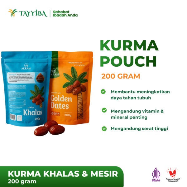 Kurma Pouch 200gr – Kurma Khalas & Kurma Mesir Kemasan Praktis