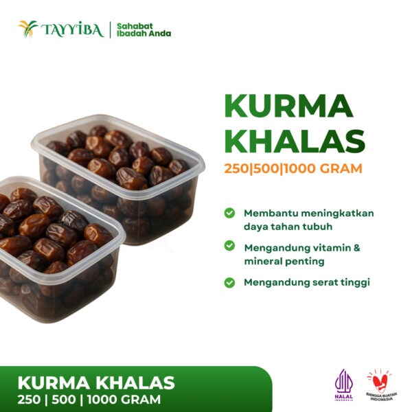 Kurma Khalas Premium 250gr, 500gr & 1kg – Kurma Manis Lembut Kaya Serat