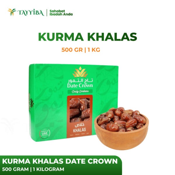 Kurma Khalas Date Crown 500gr & 1kg – Kurma Import UAE Rasa Manis Lembut